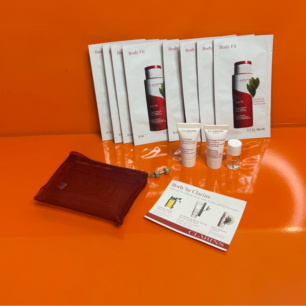 Clarins Body Fit Collection with Red Pouch